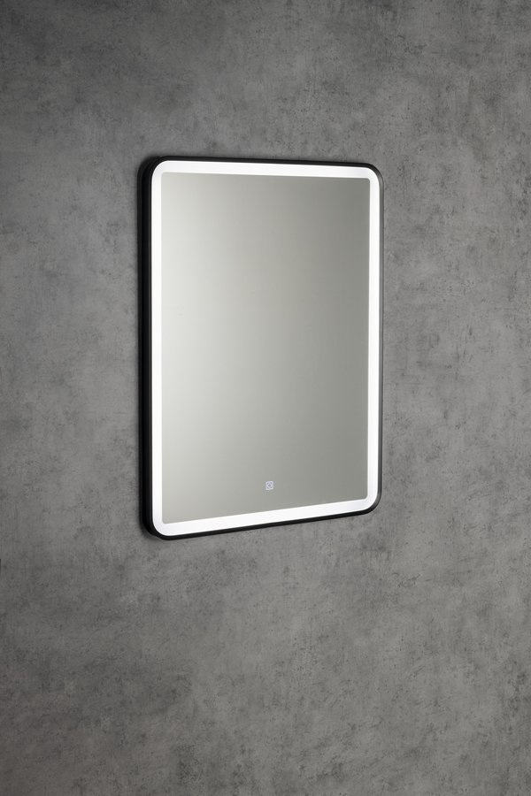 Aqualine SWIDA zrcadlo s LED osvětlením 60x80cm, dotykový senzor, stmívatelné, černá mat SW060