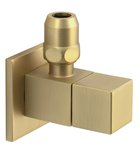 Photo: Corner valve with nut, square, 1/2"x 3/8",, gold matt