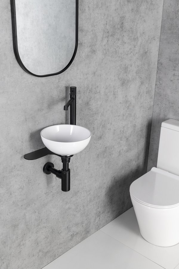 Sapho TETRIS držák umývátka, stojánková baterie, pravý, černá mat TZ427