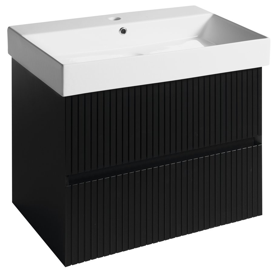 FILENA umyvadlová skříňka 67x51,5x43cm, černá mat strip FID1270BS