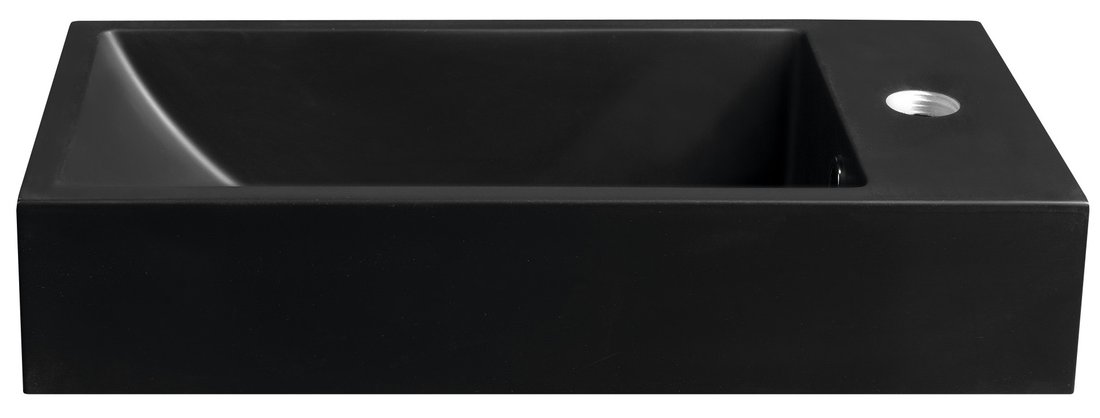 Sapho ARIANA umývátko, litý mramor, 50x25cm, baterie vpravo, černá mat SM016B