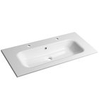 Photo: SIDRA Cultured Marble Washbasin 101x46cm, 2 tap holes, white