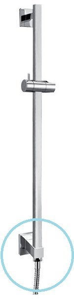 Sprchová tyč s vývodem vody, posuvný držák, 620mm, chrom 1202-04
