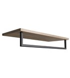 Photo: SKA towel shelf with towel rail 600x250mm, oak/black matt