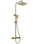 Photo: CUBEMIX shower column with lever mixer tap, gold matt