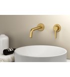 Photo: ICONIC concealed 2 hole washbasin mixer tap, gold matt