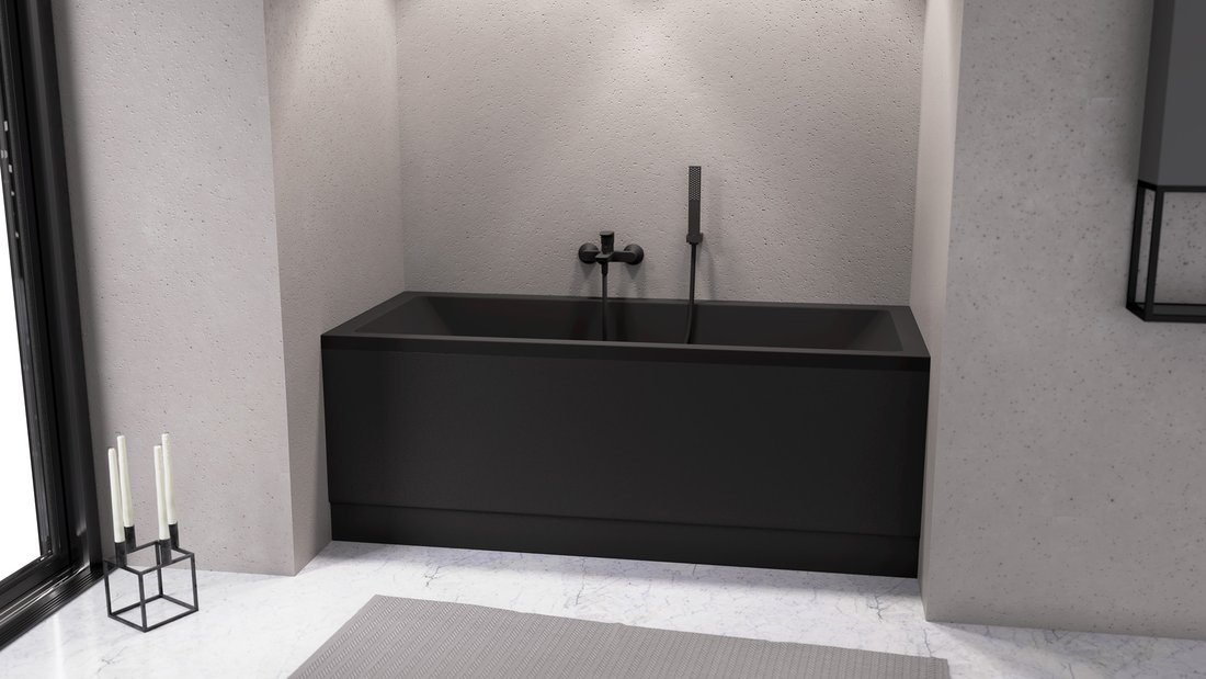 Polysan COUVERT NIKA panel čelní 170x52cm, černá mat 72848.21
