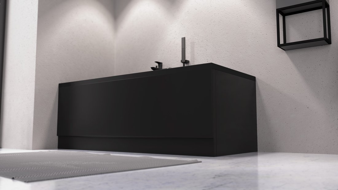 Polysan COUVERT panel čelní 170x52cm, černá mat, levý 72859.21