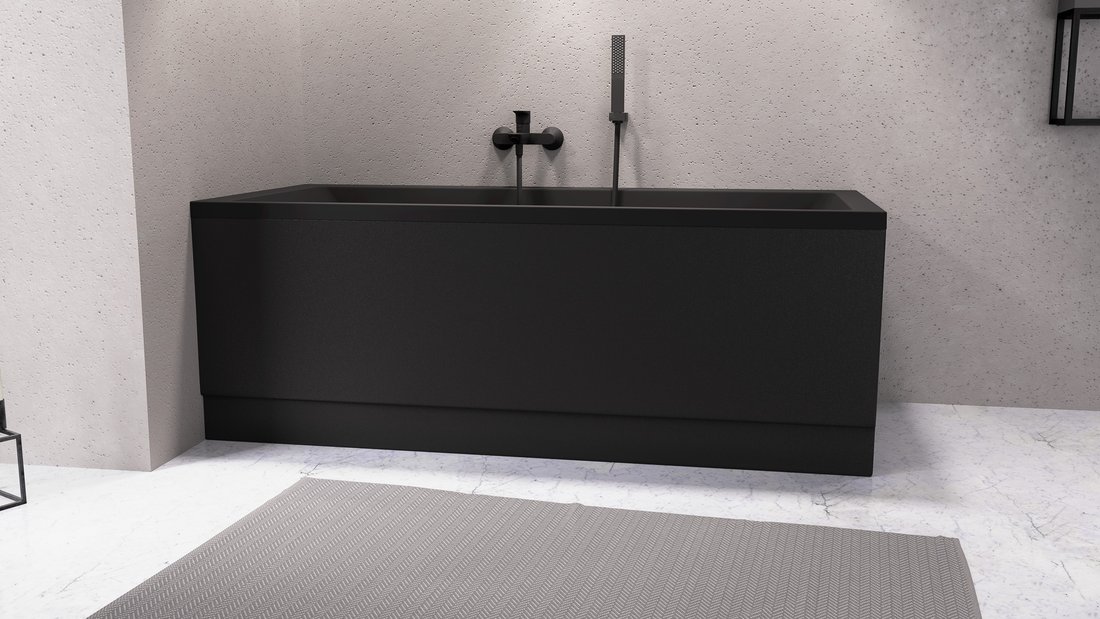Polysan COUVERT panel čelní 170x52cm, černá mat, levý 72859.21