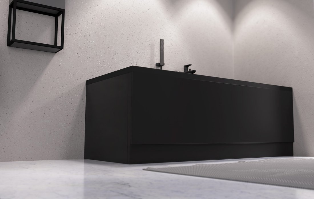 Polysan COUVERT panel čelní 170x52cm, černá mat, pravý 72860.21