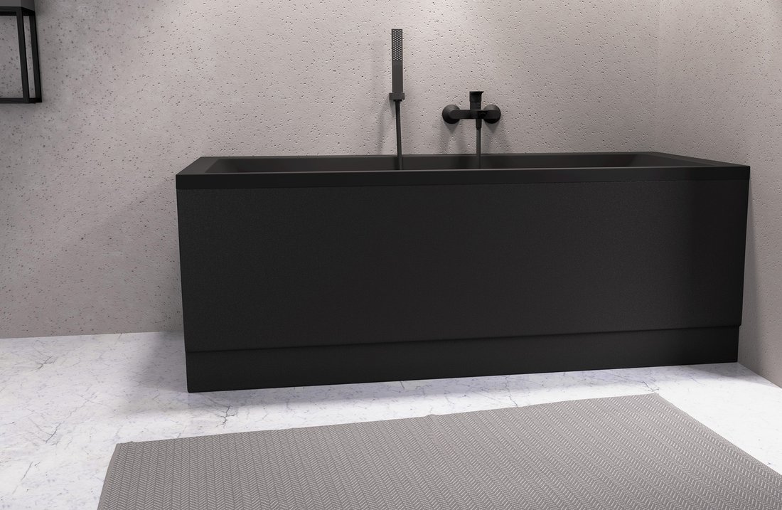 Polysan COUVERT panel čelní 170x52cm, černá mat, pravý 72860.21