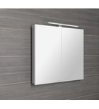 Photo: GRETA mirror cabinet incl. LED light, 81x70x14cm, white matt