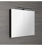 Photo: GRETA mirror cabinet incl. LED light, 81x70x14cm, black matt