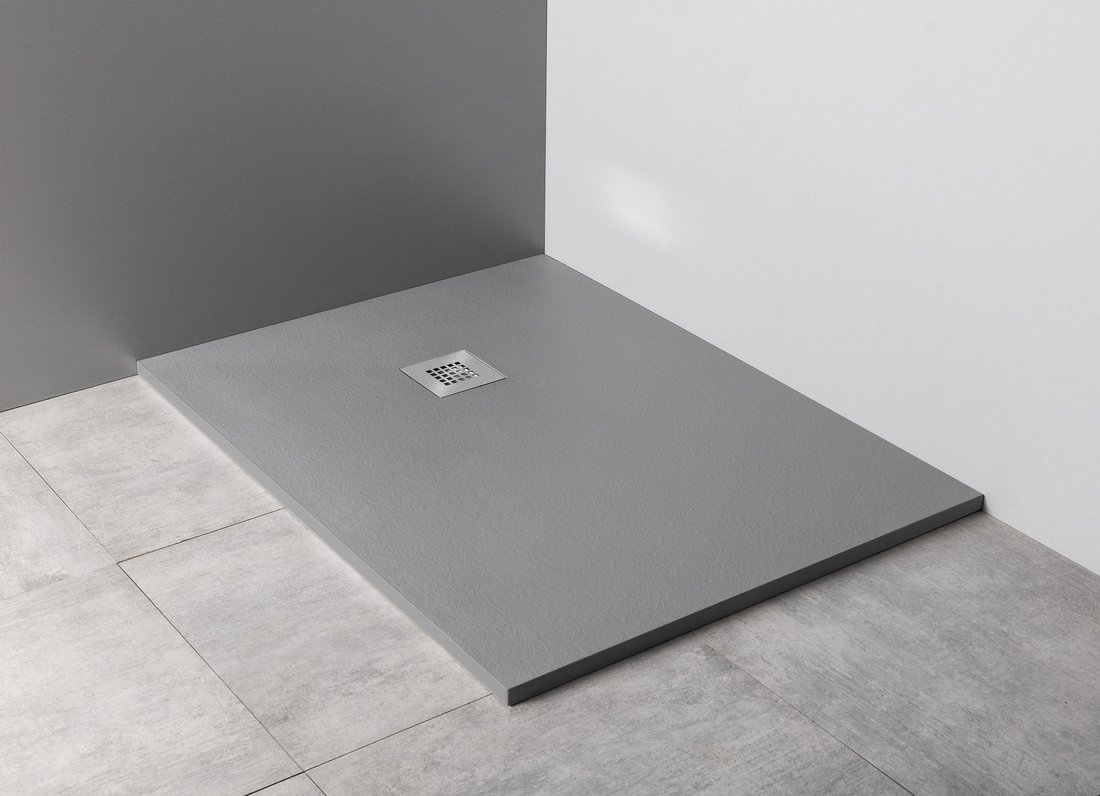 Gelco MITIA sprchová vanička z litého mramoru, obdélník 120x80cm, šedá PMS12080