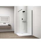 Photo: ESCA BLACK MATT One-piece shower glass panel, wall-mount, clear Glass, 1000 mm