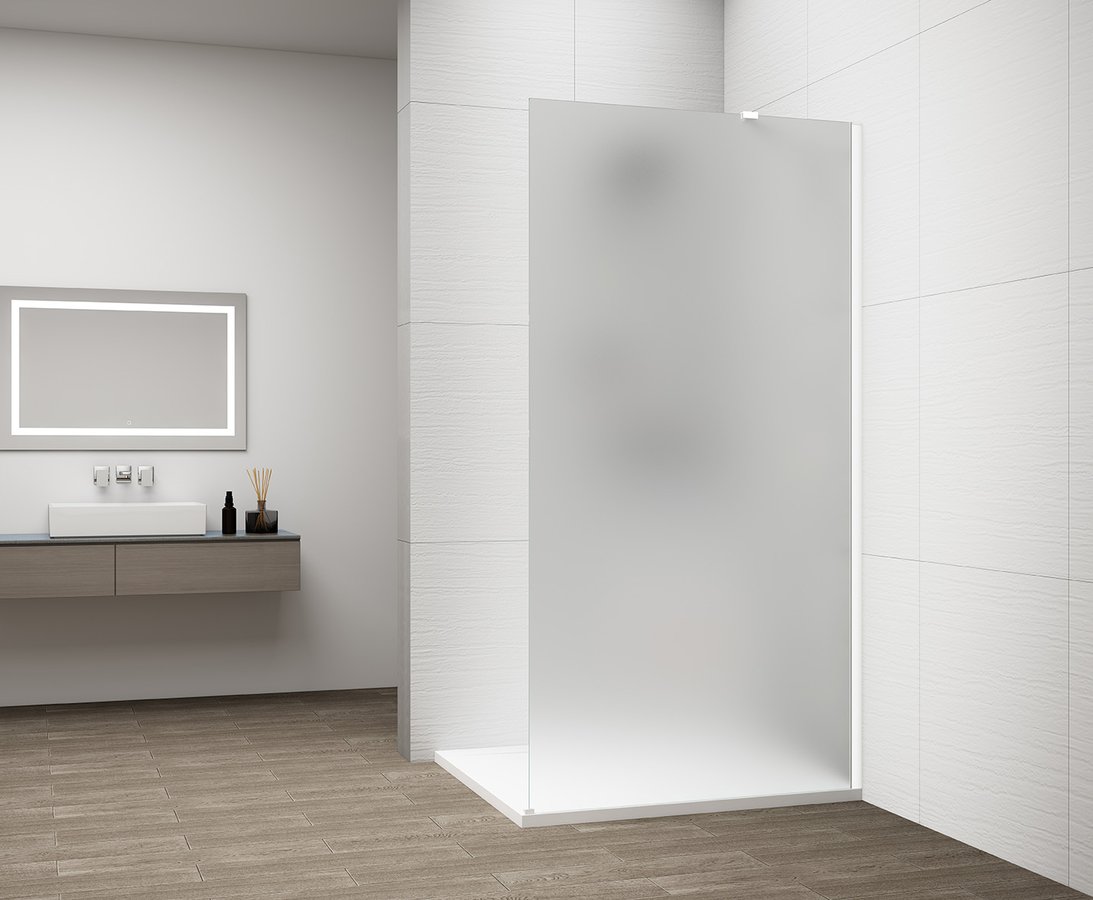 ESCA WHITE MATT jednodílná sprchová zástěna k instalaci ke stěně, matné sklo, 1100 mm ES1111-03