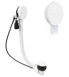 Photo: Zestaw odpływowy z napełnianiem, długość 600mm, korek automatyczny 72mm, biały