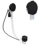 Photo: Zestaw odpływowy z napełnianiem, długość 800mm, korek automatyczny 72mm, czarny mat