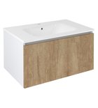 Photo: LOREA washbasin cabinet 80x44x51,2cm, 1x drawer, oak alabama/white matt