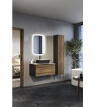 Photo: LOREA Unterschrank 90x44x51,2cm, 1x Schublade, Eiche collingwood/schwarz matt