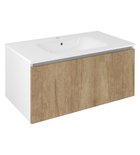 Photo: LOREA washbasin cabinet 90x44x51,2cm, 1x drawer, oak alabama/white matt