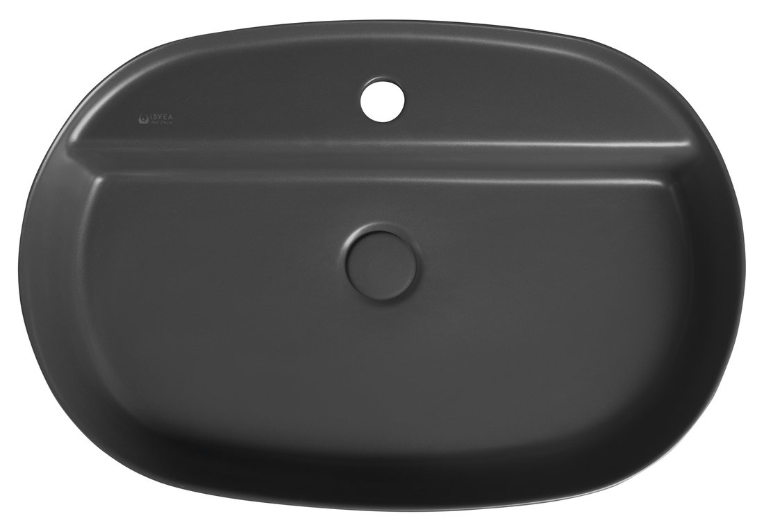 Isvea INFINITY OVAL keramické umyvadlo na desku, 60x40cm, antracit 10NF65060-2C