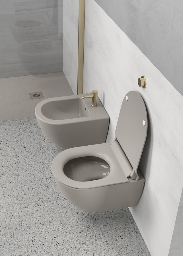 GSI PURA závěsná WC mísa, Swirlflush, 36x50cm, tortora dual-mat 881605