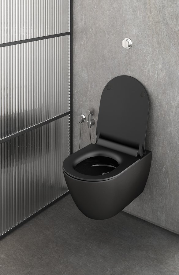 GSI PURA závěsná WC mísa, Swirlflush, 36x50cm, černá dual-mat 881626