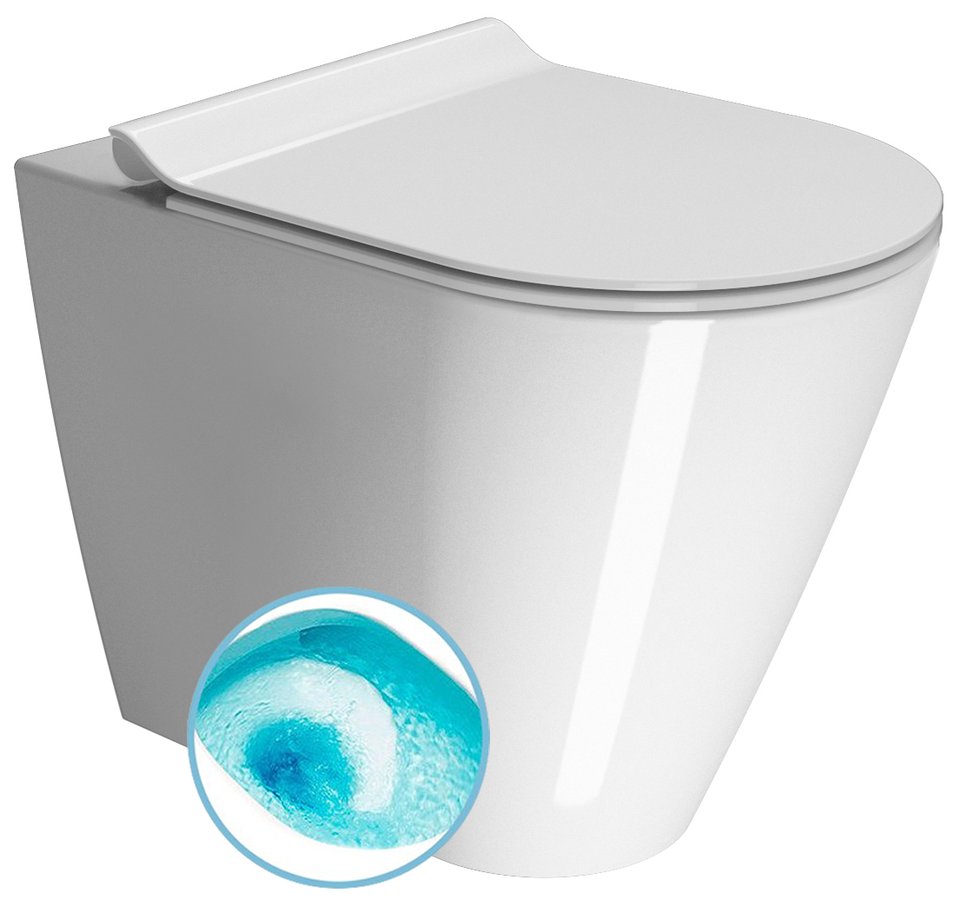 KUBE X WC mísa stojící, Swirlflush, 36x55cm, spodní/zadní odpad, bílá ExtraGlaze 941011