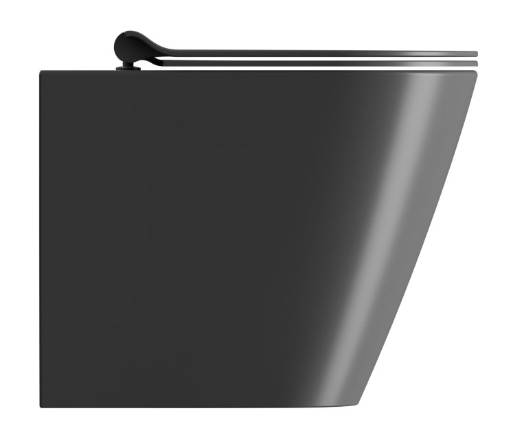 GSI KUBE X WC mísa stojící, Swirlflush, 36x55cm, spodní/zadní odpad, černá dual-mat 941026