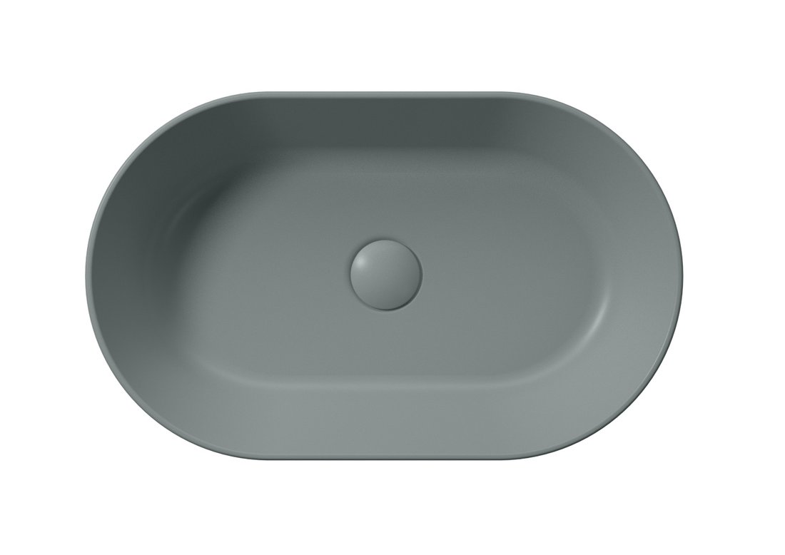 GSI KUBE X keramické umyvadlo na desku, 60x37cm, oválné, agave mat 945804