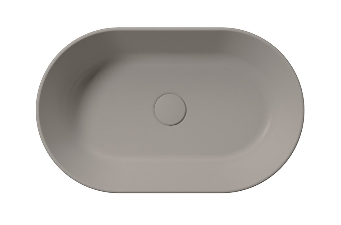 GSI KUBE X keramické umyvadlo na desku, 60x37cm, oválné, tortora mat 945805