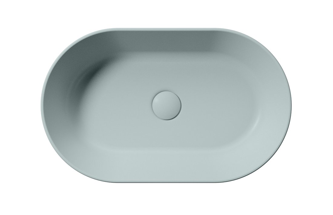 GSI KUBE X keramické umyvadlo na desku, 60x37cm, oválné, ghiaccio mat 945815