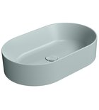 Photo: KUBE X ceramic washbasin on the board, 60x37cm, oval, ghiaccio matt