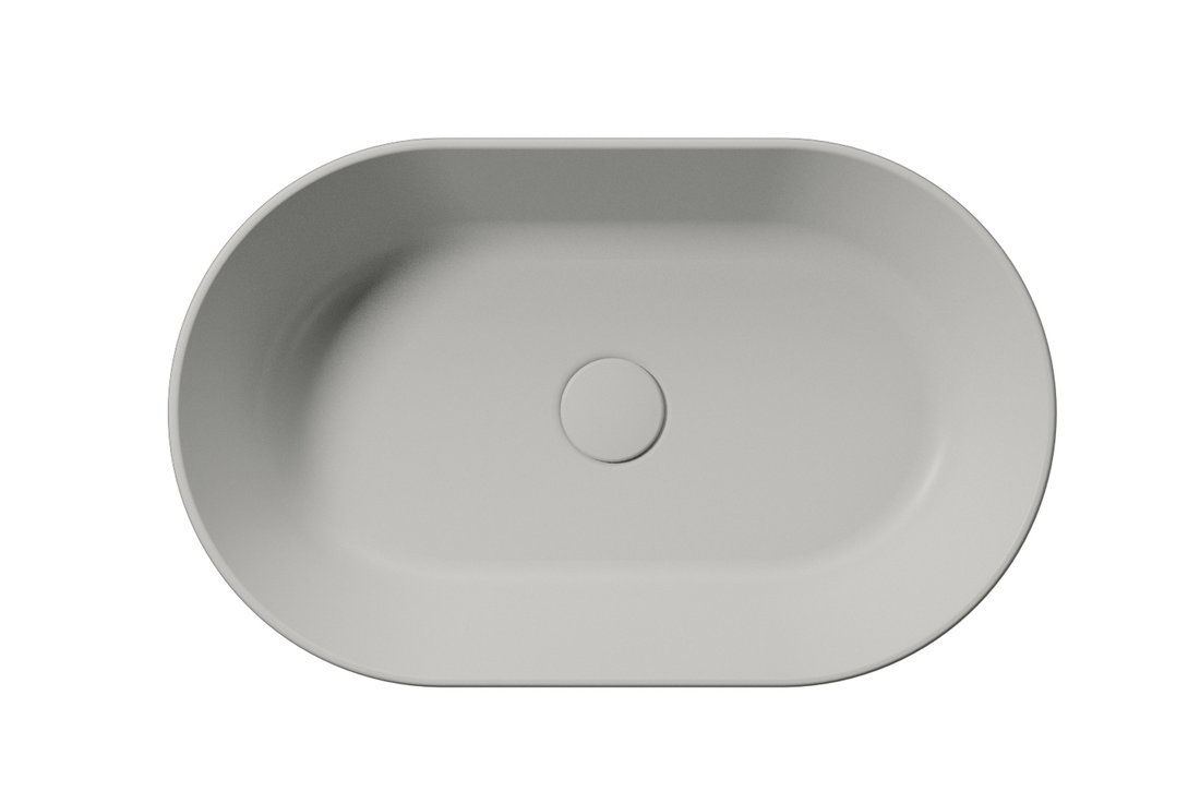 GSI KUBE X keramické umyvadlo na desku, 60x37cm, oválné, cenere mat 945817