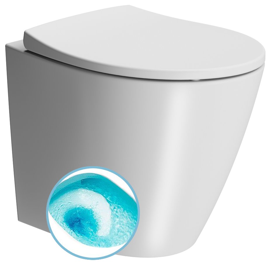 MODO WC mísa stojící, Swirlflush, 37x52cm, spodní/zadní odpad, bílá dual-mat 981009