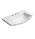 Photo: NORM ceramic washbasin curved 80x50cm, 3 tap holes, white ExtraGlaze