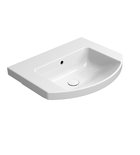 Photo: NORM ceramic washbasin curved 60x49cm, no tap hole, white ExtraGlaze