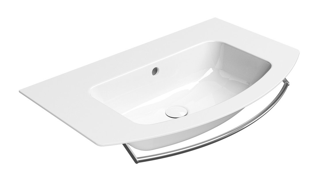 GSI PURA keramické umyvadlo Slim oblé 82x49cm, bez otvoru, bílá ExtraGlaze 8826011