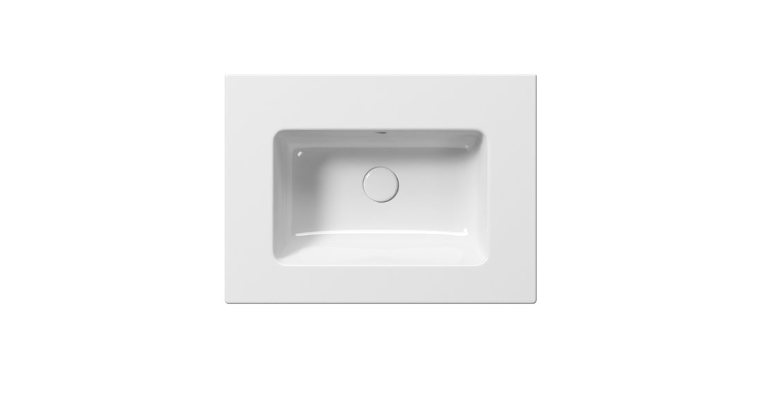 GSI PURA keramické umyvadlo Slim 62x46cm, bez otvoru, bílá ExtraGlaze 8884011