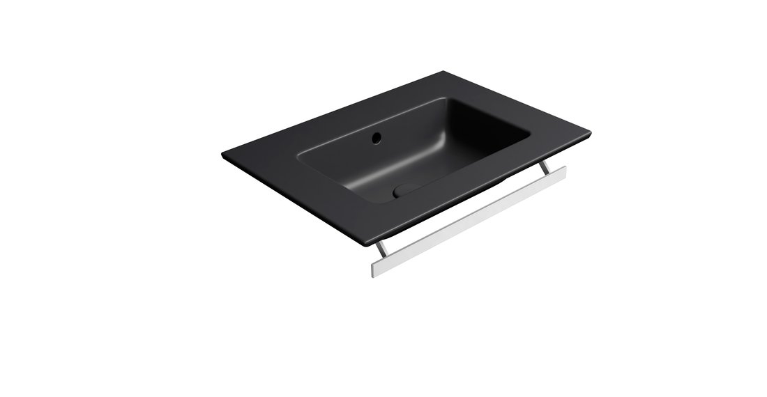 GSI PURA keramické umyvadlo Slim 62x46cm, bez otvoru, černá mat 8884026
