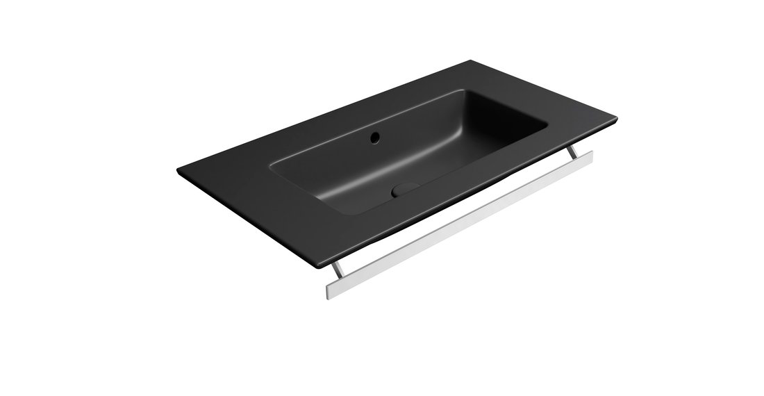GSI PURA keramické umyvadlo Slim 82x46cm, bez otvoru, černá mat 8885026