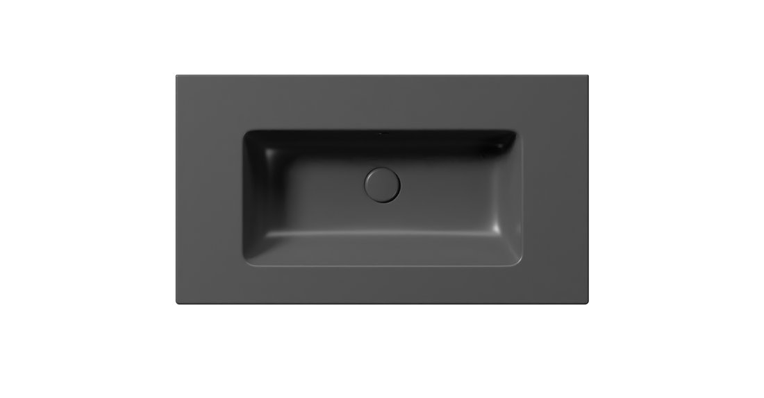 GSI PURA keramické umyvadlo Slim 82x46cm, bez otvoru, černá mat 8885026