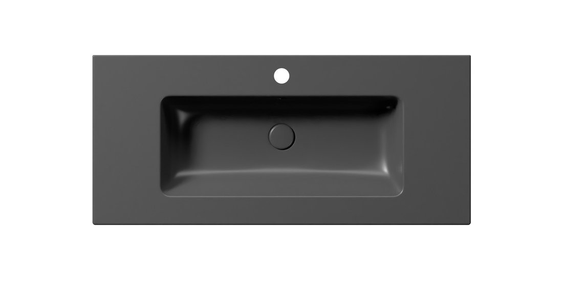 GSI PURA keramické umyvadlo Slim 102x46cm, černá mat 8886126