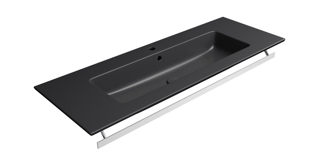GSI PURA keramické umyvadlo Slim 122x46cm, černá mat 8887126