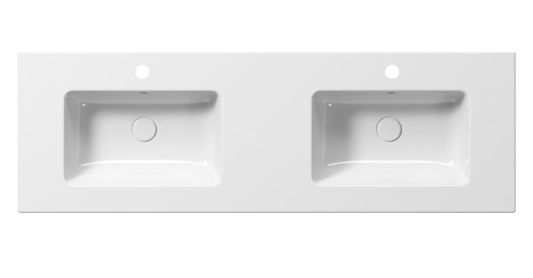 GSI PURA keramické dvojumyvadlo Slim 142x46cm, bílá ExtraGlaze 8889111
