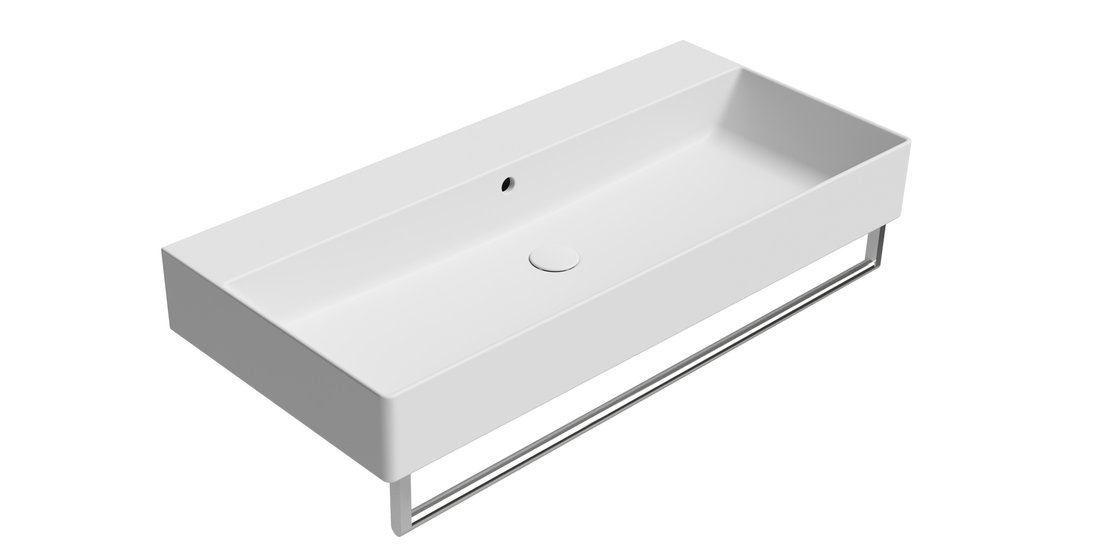 GSI KUBE X keramické umyvadlo 100x47cm, bez otvoru, bílá mat 9423009