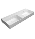 Photo: KUBE X double ceramic washbasin 120x47cm, no tap hole, white ExtraGlaze