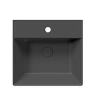 Photo: KUBE X ceramic washbasin 50x47cm, black matt