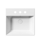 Photo: KUBE X ceramic washbasin 50x47cm, 3 tap holes, white ExtraGlaze